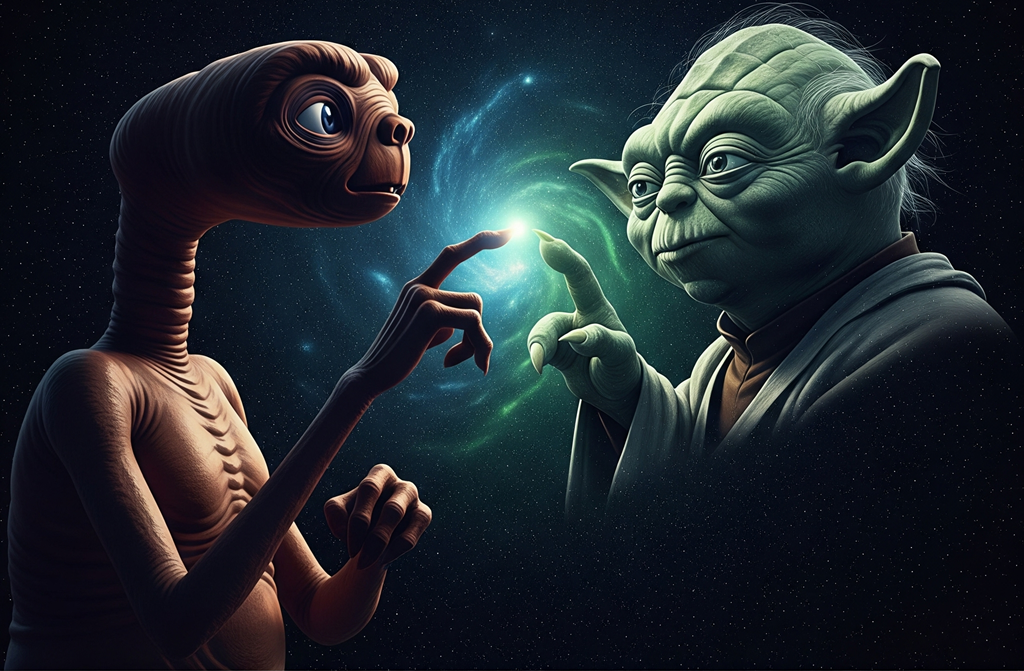 O E.T. de Spielberg e Yoda Já Se Encontraram em Um Filme e Quase Ninguém Notou
